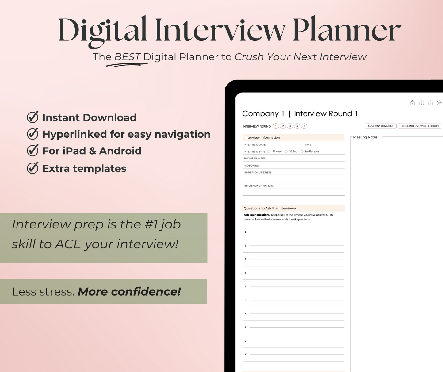 Mindsprout Interview Planner: Less stress. More confidence!