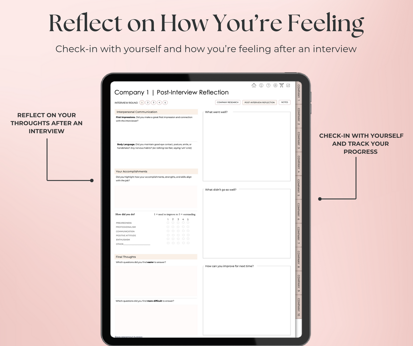 Mindsprout Interview Planner: Less stress. More confidence!
