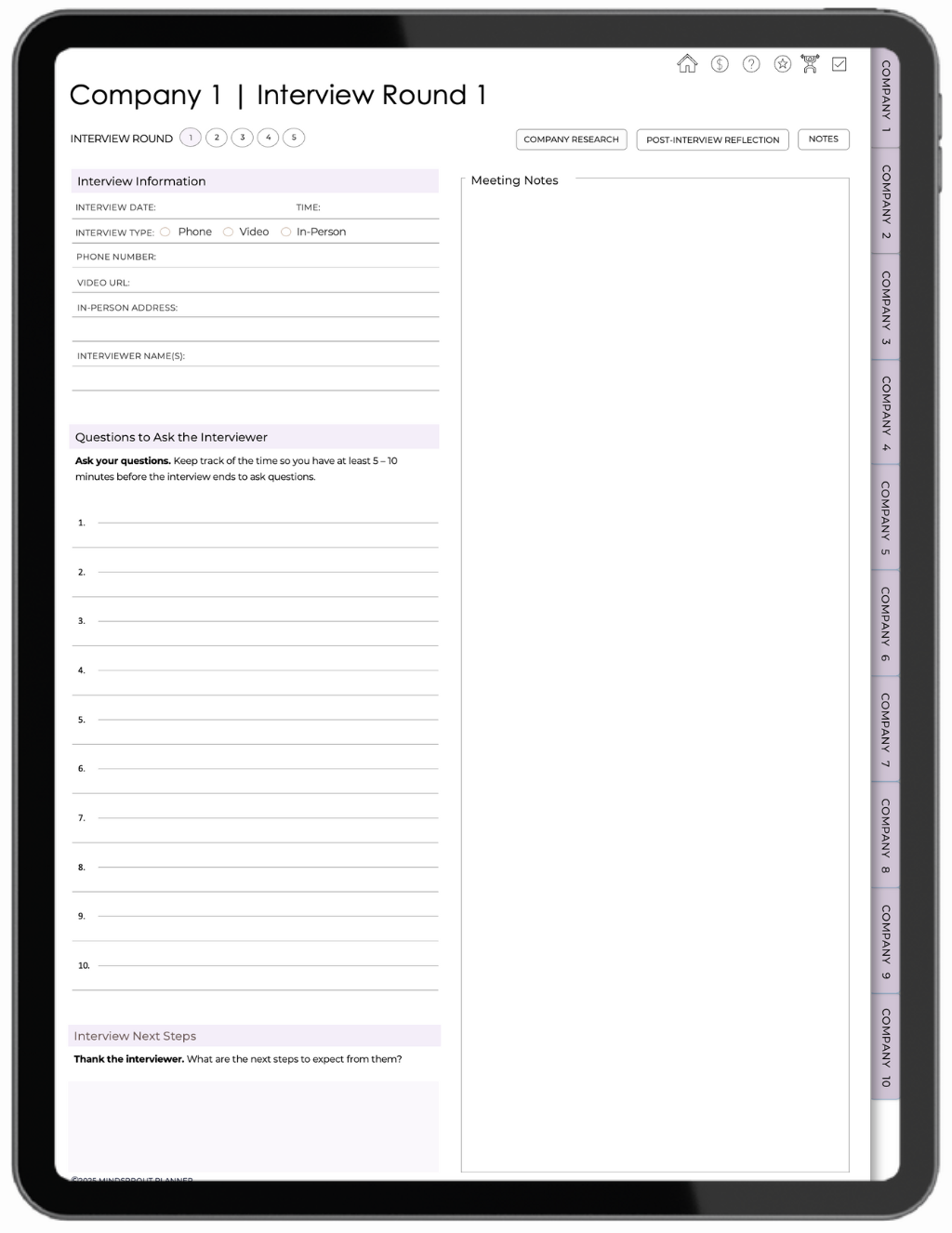 Mindsprout Interview Planner: Less stress. More confidence!